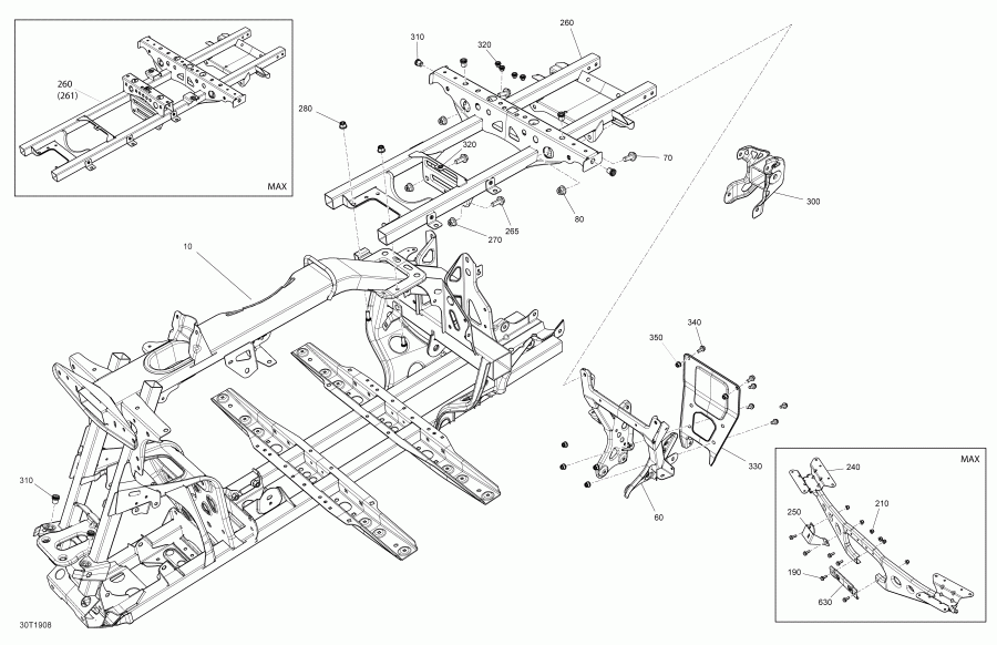  BRP - Frame Outlander Max 6x6 450 Efi Front Parts