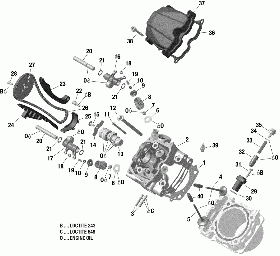 BRP  004 - Renegade 1000R EFI - International - Non European Communities, 2019 - Cylinder Head, Front