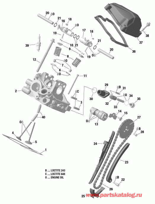 ������������ Bombardier 005 - Outlander MAX 570 EFI - DPS_XT - T3, 2019 ������ - Cylinder Head, Rear