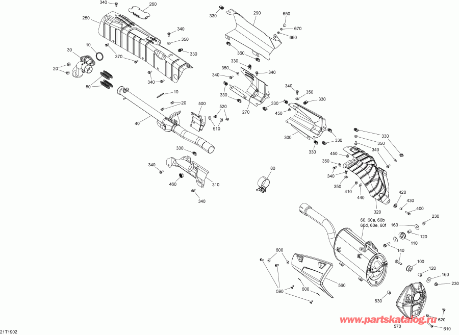 005 - Outlander MAX 650 EFI - International - European Communities, 2019 ������ - Exhaust Outlander Max 650 Efi