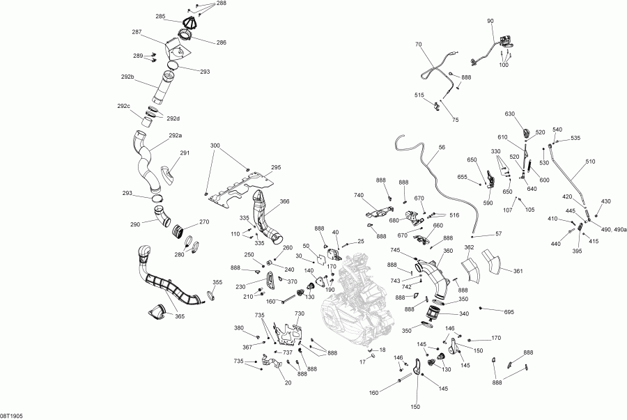 ATV Bombardier 005 - Outlander MAX 850 EFI - North America, 2019  -  Outlander 850 Efi Except Xmr