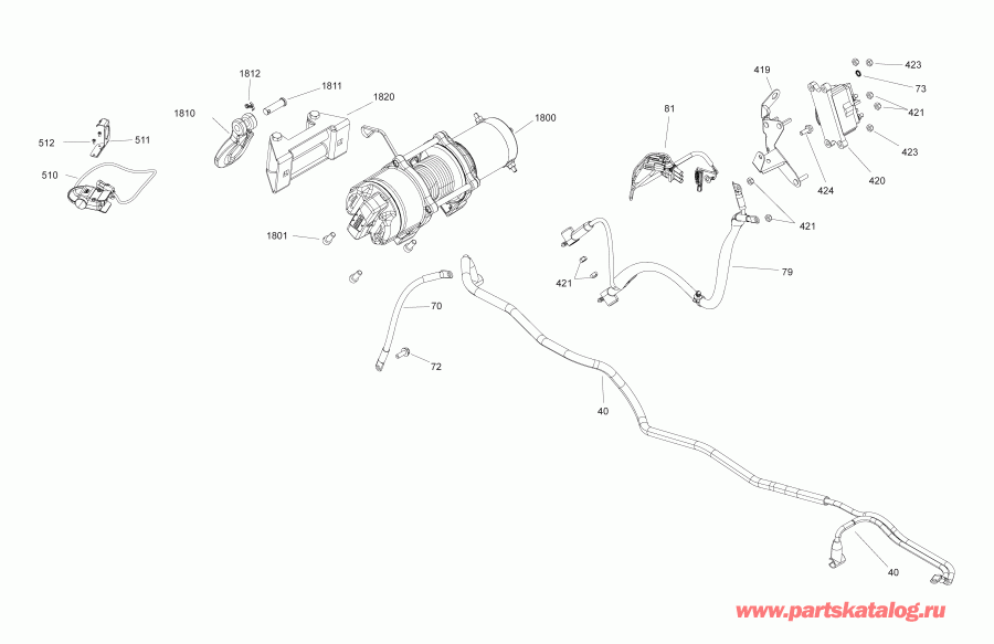  BRP 005 - Outlander MAX 850 EFI - North America, 2019 - Electrical Winch