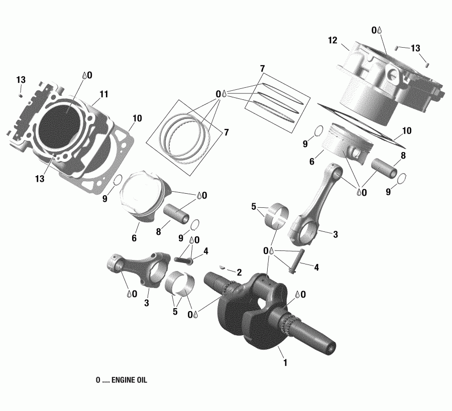  BRP  006 - Outlander MAX 6X6 - 1000 EFI - T3, 2019 - Crankshaft, Piston And Cylinder