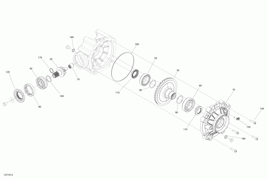 ����������  006 - Outlander MAX 6X6 - 1000 EFI - T3, 2019 - Rear Drive Outlander 6x6 Rear Differrential