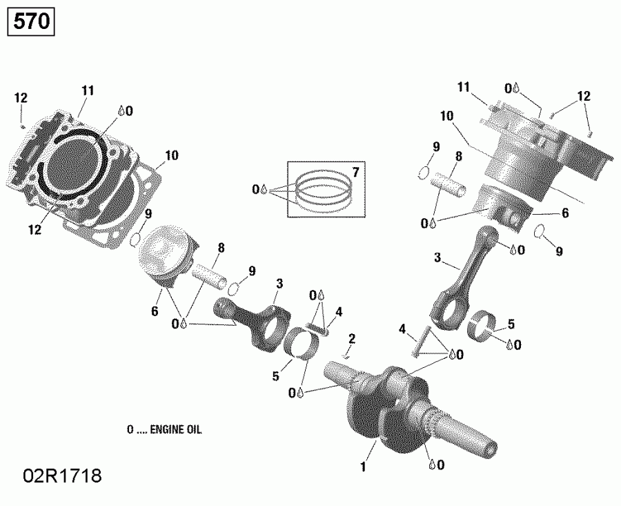  - Crankshaft And Pistons 570 Efi