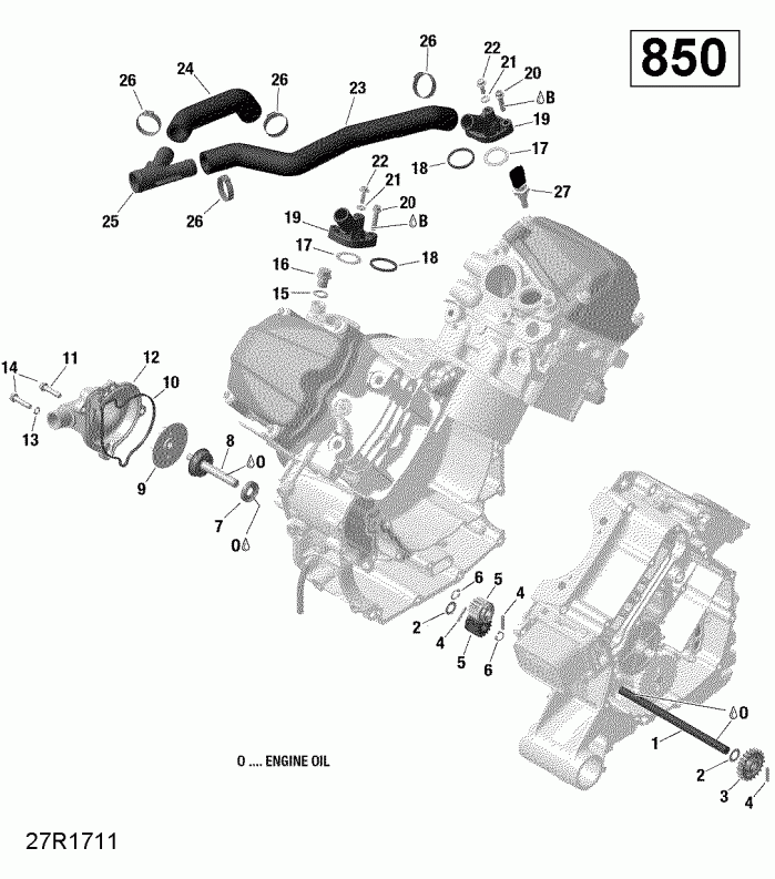   007 - Outlander MAX 850 EFI - International, 2019 - Engine Cooling 850 Efi