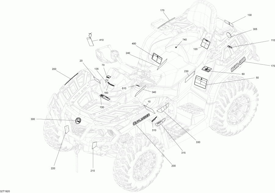 ATV  007 - Outlander MAX 850 EFI - International, 2019 - Decals Xtp