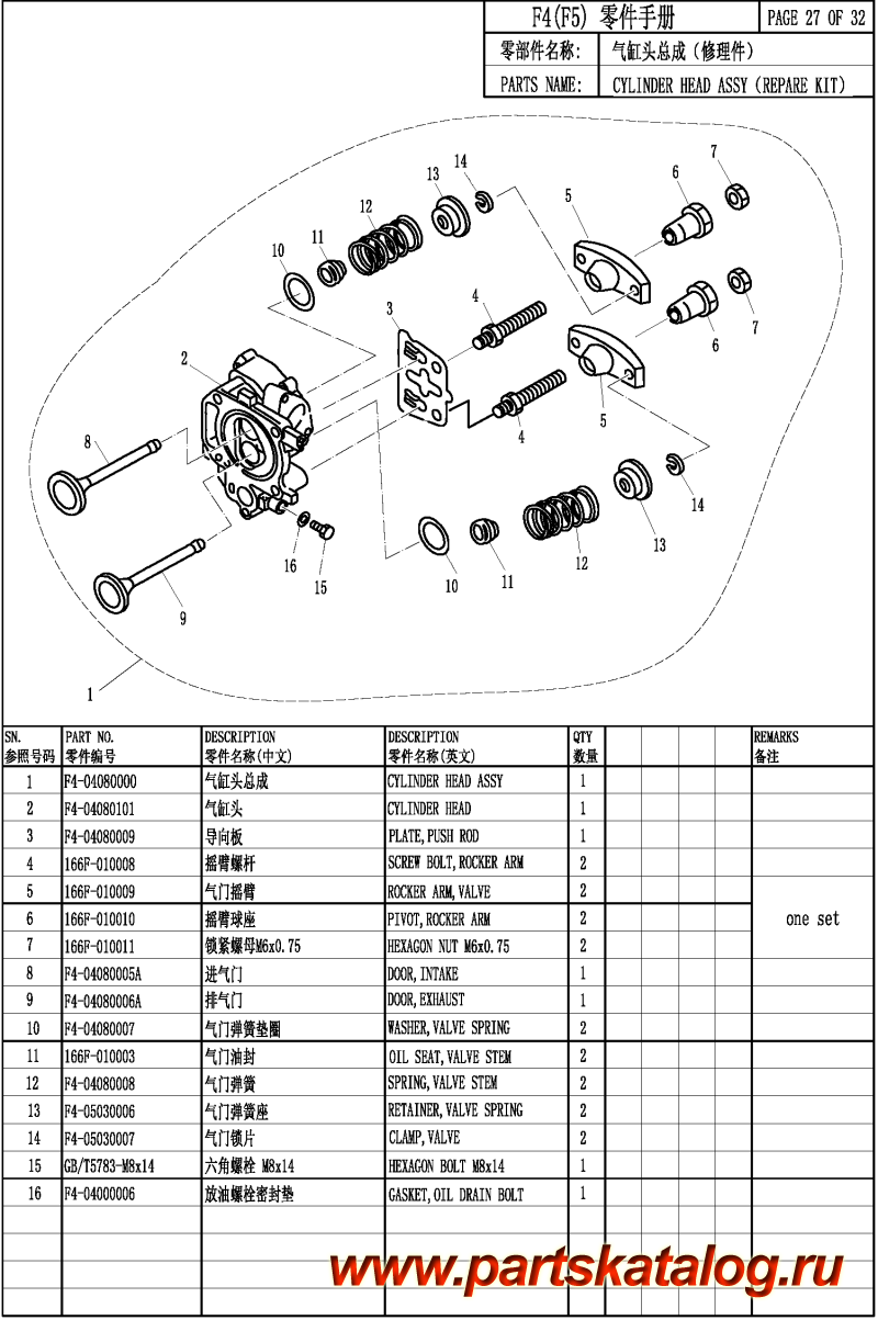  , , Parsun,  F4BMS CYLINDER HEAD ASSY (REPARE KIT)