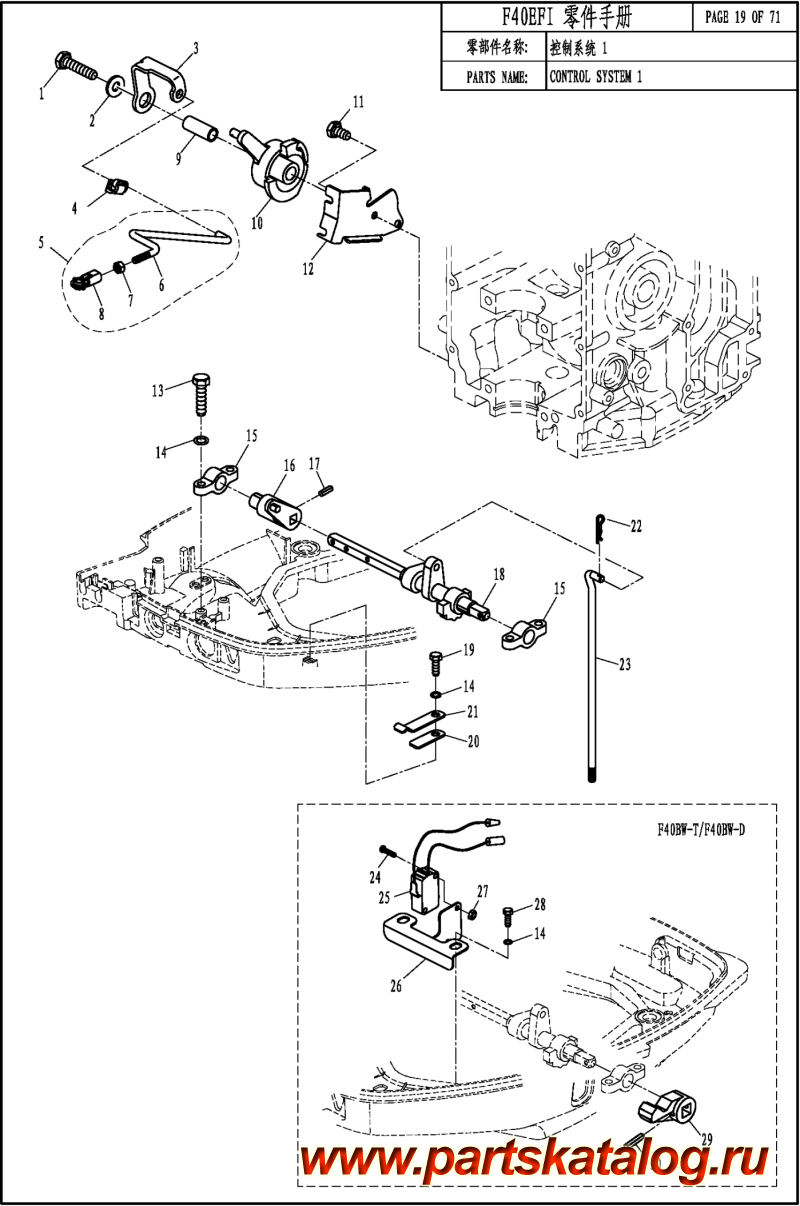 ������ �������������, �� ��������� ���������, Parsun,  F60 EFI ���������� SYSTEM 1 - CONTROL SYSTEM 1