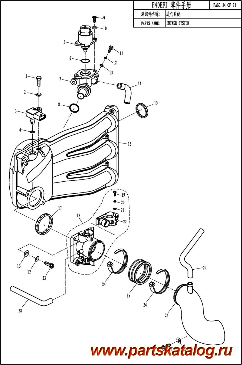   ,  , Parsun,  F60 EFI   SYSTEM - INTAKE SYSTEM