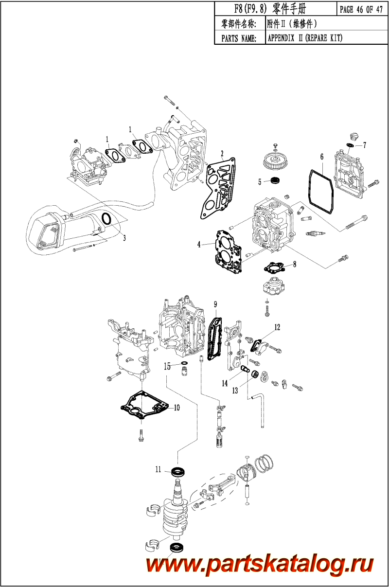 ,   , Parsun,  F9.8 APPENDIX II ( ) - APPENDIX II (REPAIR KIT)