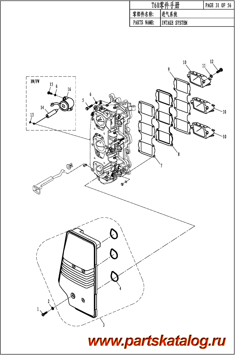 �������������, �� ��������� �������� ���������, Parsun,  T60A INTAKE SYSTEM