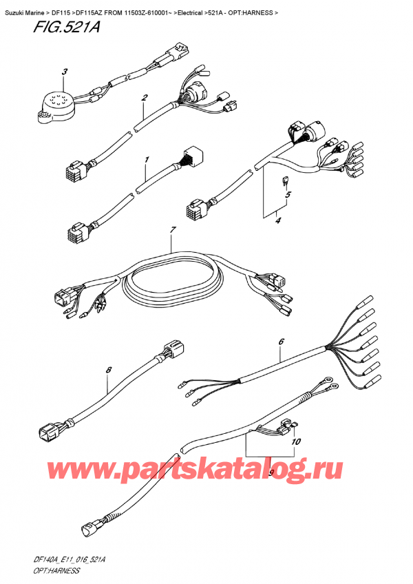  ,   , Suzuki DF115A ZL / ZX   FROM 11503Z-610001~ , Opt:harness - :  