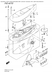 407G  -  Gear Case (Df225Z  E01) (407G -    (Df225Z E01))