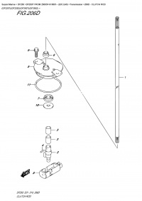 206D  -  Clutch Rod (Df225T)(Df225Z)(Df250T)(Df250Z) (206D -   (Df225T) (Df225Z) (Df250T) (Df250Z))