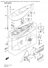407L  -  Gear Case (Df250Z  E01) (407L -    (Df250Z E01))