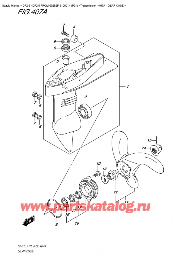  ,  , Suzuki DF2.5S FROM 00252F-910001~ (P01),    / Gear  Case