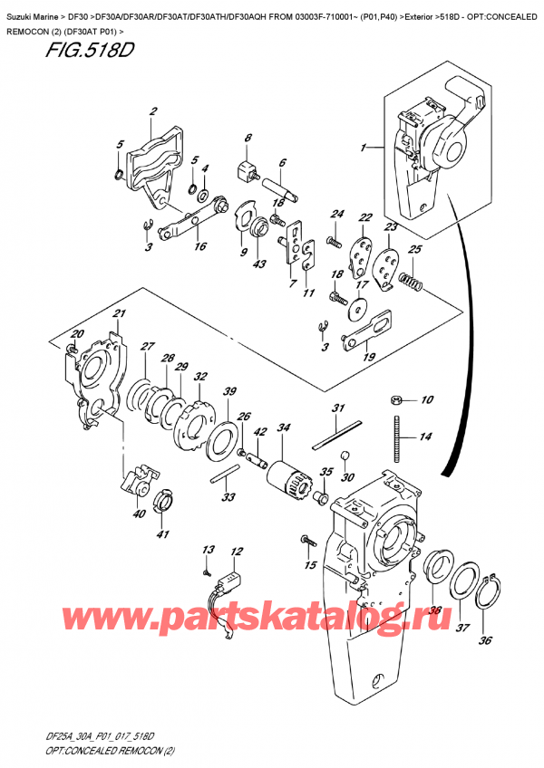   ,   , SUZUKI DF30A TS / TL FROM 03003F-710001~ (P01) , Opt:concealed  Remocon  (2)  (Df30At  P01)