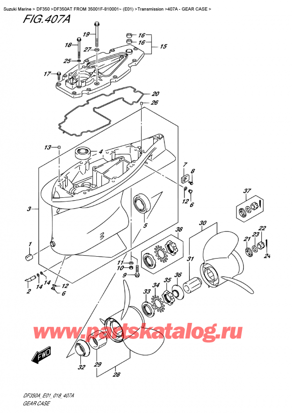  ,   , Suzuki DF350A TX / TXX FROM 35001F-810001~ (E01), Gear Case -   