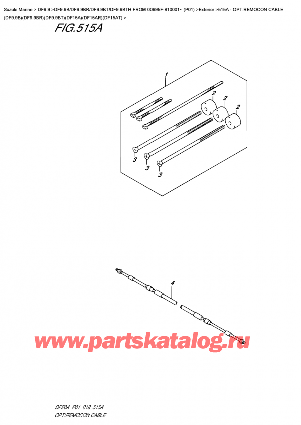  ,    , SUZUKI DF9.9B TL FROM 00995F-810001~ (P01) , Opt:remocon  Cable  (Df9.9B)(Df9.9Br)(Df9.9Bt)(Df15A)(Df15Ar)(Df15At)