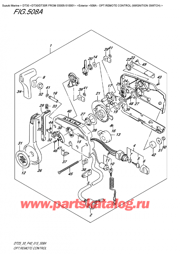  ,   , SUZUKI DT30 S/L FROM 03005-510001~  2015 , Opt:remote Control  (W/ignition  Switch)
