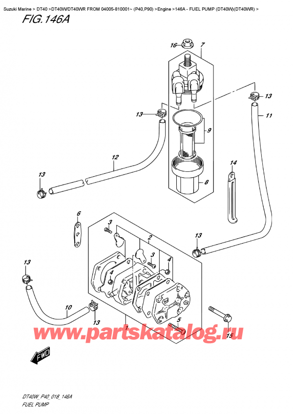  ,   , Suzuki DT40W S/L FROM 04005-810001~ (P40), Fuel Pump  (Dt40W)(Dt40Wr)