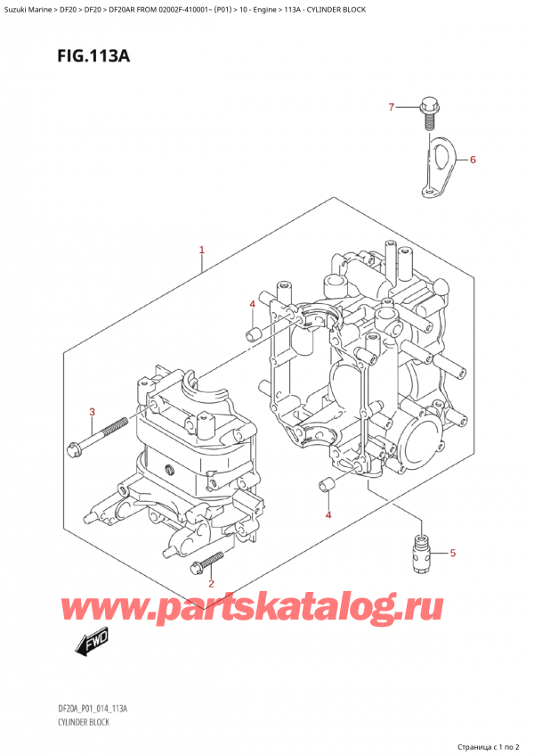   ,   , Suzuki Suzuki DF20A RS / RL FROM 02002F-410001~ (P01) - 2014, Cylinder Block