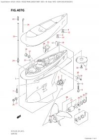 407G - Gear Case (Df225Z:e01) (407G -    (Df225Z: e01))