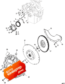 Cylinder Block-flywheel Housing, Inboard (���� ��������-������� ������, Inboard)