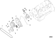 Cylinder Block, Front Cover And Circulating Pump (���� ��������, �������� ������ � Circulating �����)