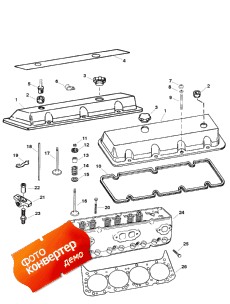 Cylinder Head And Rocker Cover (serial # 0f615828-0f877642) (������� ����� �������� � Rocker ������ (serial # 0f615828-0f877642))