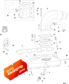 Exhaust Manifold (w/o Water Rail), Elbow, And Riser (��������� �������� (w / o Water Rail), Elbow, � Riser)