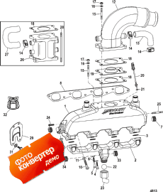 Exhaust Manifold (w/ Water Rail), Elbow, And Riser (��������� �������� (w / Water Rail), Elbow, � Riser)