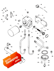 Oil Cooler, Oil Filter And Adaptor (ser.# 0f615828-0f877642) (Oil Cooler, �������� ������ � ������� (ser.# 0f615828-0f877642))