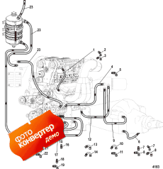 Oil Hoses And Fittings (port Side View) (Oil �����s � Fittings (����� ������� View))
