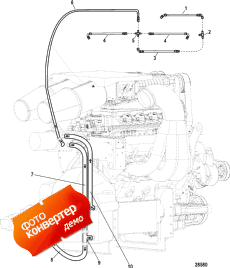 Oil Hoses And Fittings (starboard Side View) (Oil �����s � Fittings (������ ������� View))