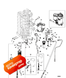 Starboard Cylinder Block/oil Cooler (1b830815 And Below) (Starboard ���� �������� / oil Cooler (1b830815 � ����))