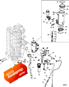 Starboard Cylinder Block/oil Cooler (1b830816 And Above) (Starboard ���� �������� / oil Cooler (1b830816 � ����))
