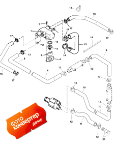 Thermostat Housing (standard Cooling) (hurth & Borg Warner (��������� ������ (�������� ����������) (hurth & Borg Warner)