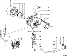 Turbocharger And Air Filter Assembly (Turbocharger � ��������� ������ Assembly)