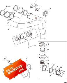 X-haust Tailpipe Kit, Close Couple-starboard (X-haust Tail Kit, Close Cole-starboard)