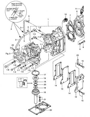 Cylinder - crank case assembly <br />  /  