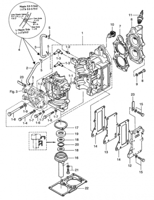  /   <br /> Cylinder - crank case assembly