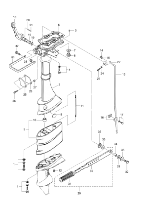 Fig.06    /   (M3.5B2) <br /> Fig.06 Drive Shaft Housing / Tiller Handle (m3.5b2)