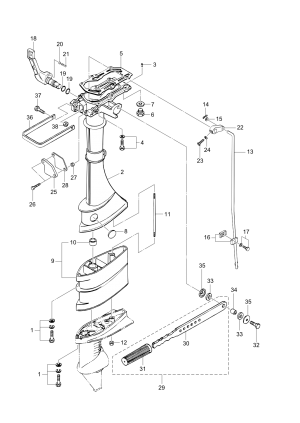 Fig.06    /   (M3.5B2) <br /> Fig.06 Drive Shaft Housing / Tiller Handle (m3.5b2)