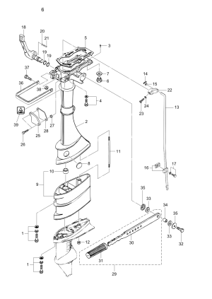 Fig.06    /   (M3.5B2) <br /> Fig.06 Drive Shaft Housing / Tiller Handle (m3.5b2)