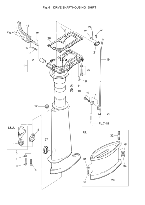 Fig.06    /  <br /> Fig.06 Drive Shaft Housing / Shift