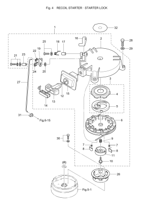 Fig.04 Recoil Starter / Starter Lock <br /> Fig.04   /  