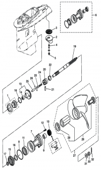    (  ) <br /> Gear Case (Propeller Shaft)