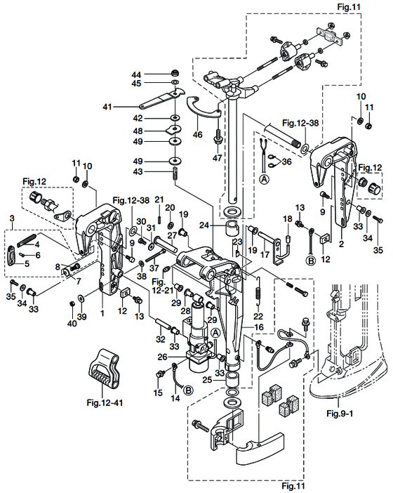 ��������� ������-������� ��������� Tohatsu 
 MFS8A3 00221051-8 - Bracket For Ft & Ept Type